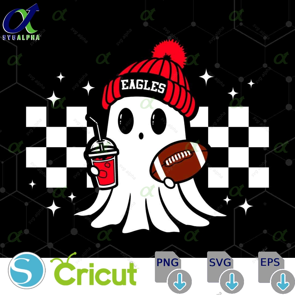 Eagles Football Svg Png Cute Ghost Football Svg Varsity Eagles Shirt Halloween Ghost Svg Halloween Football Svg Football Mom Svg